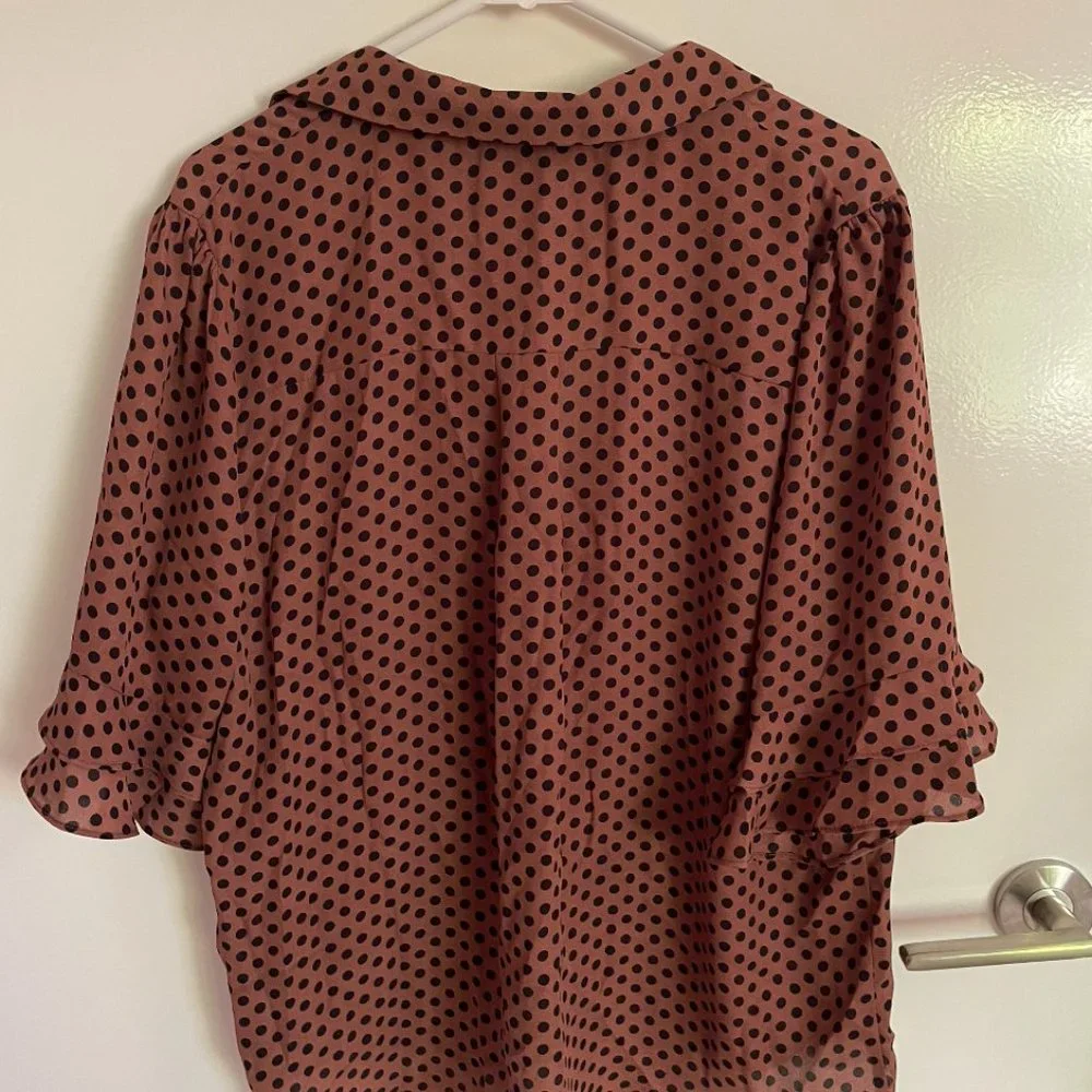 Portmans Kayla 3/4 Printed Button Up Shirt Burnt Sienna size 16 - Picture 3 of 3